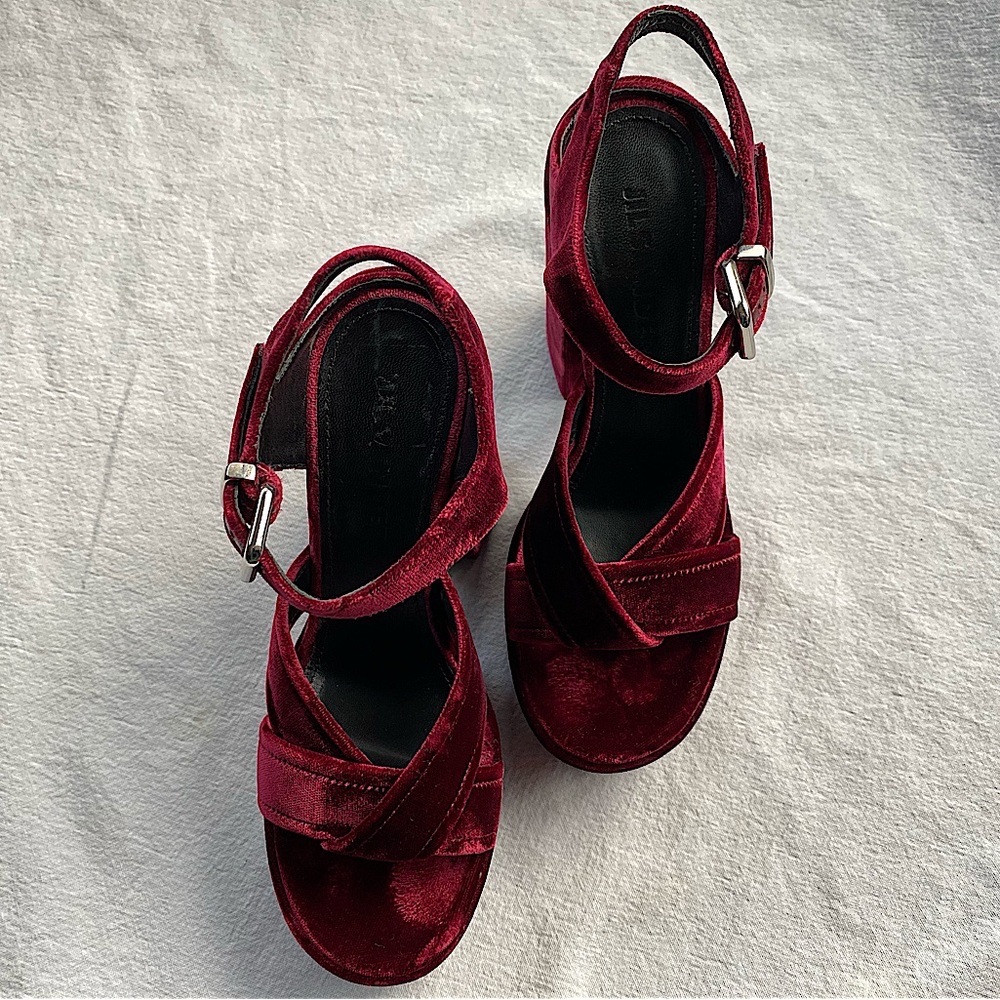 Jil Sander Velvet Platform Sandal